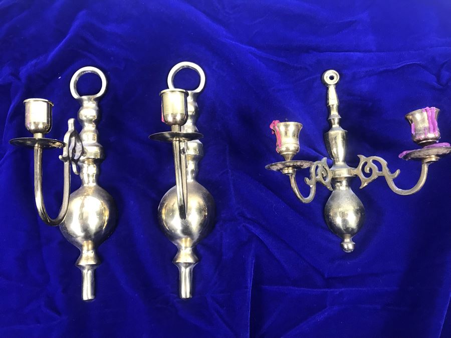 Just Added - (3) Brass Wall Sconces