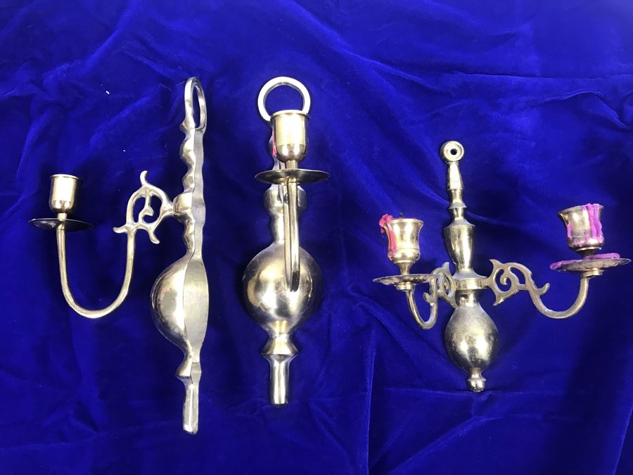 Just Added - (3) Brass Wall Sconces [Photo 2]
