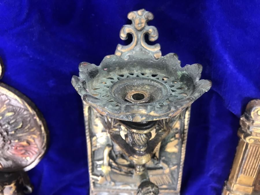 Just Added - Set Of (3) Vintage Brass Wall Sconces [Photo 7]