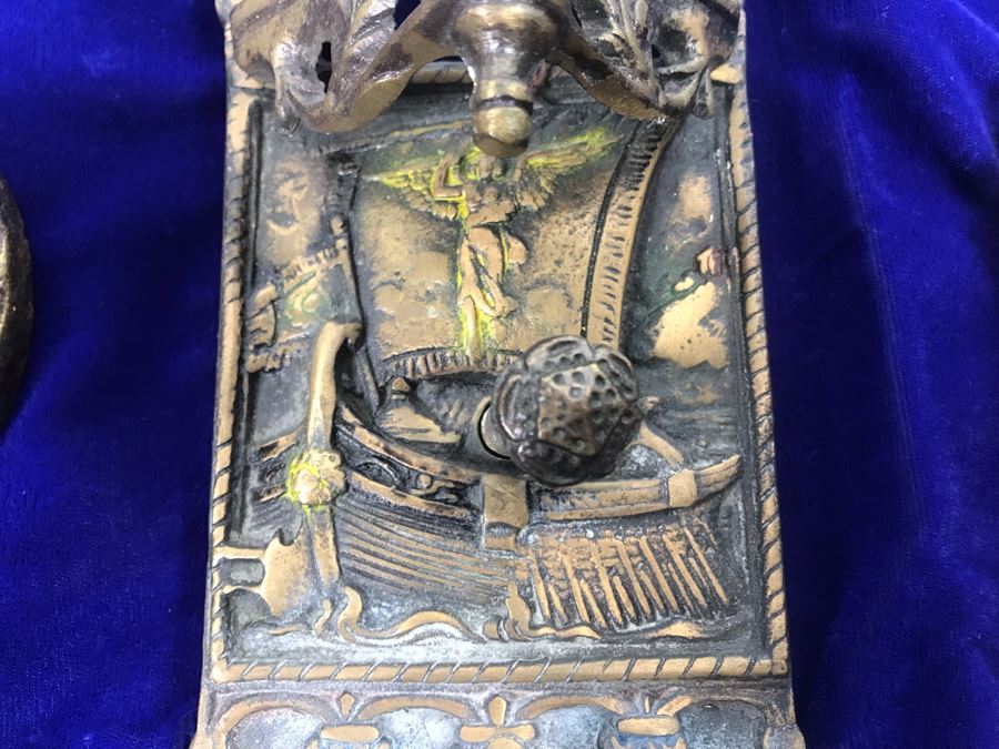 Just Added - Set Of (3) Vintage Brass Wall Sconces [Photo 3]