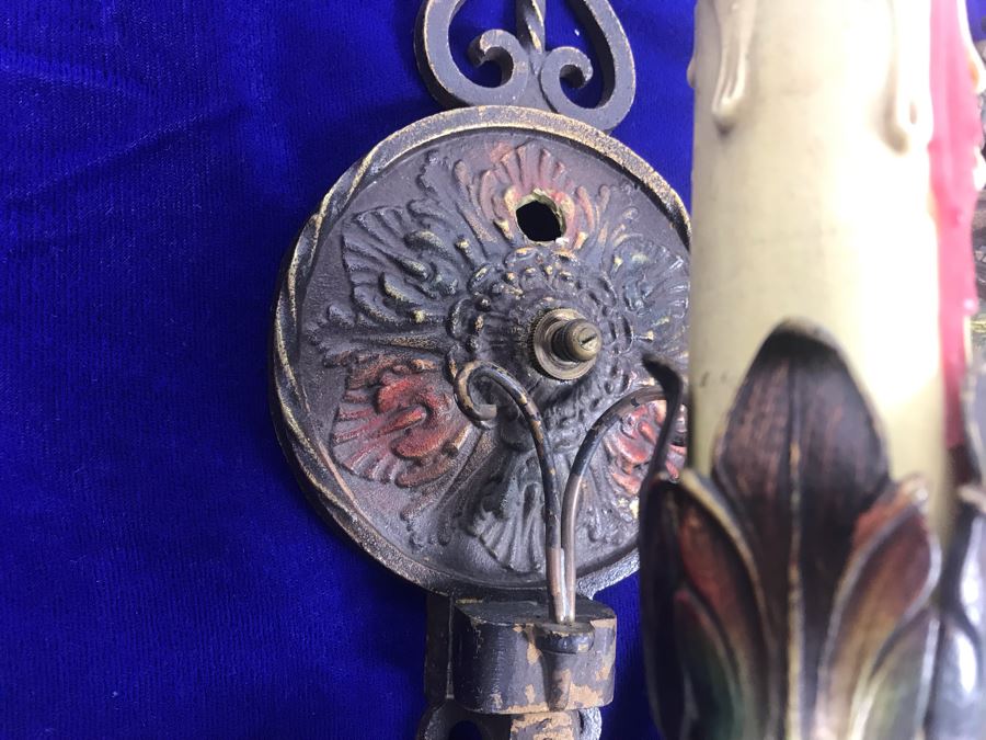 Just Added - Set Of (3) Vintage Brass Wall Sconces [Photo 9]