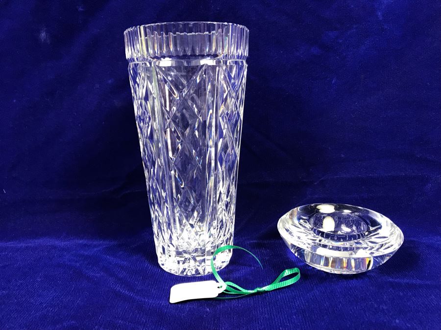 Just Added - Waterford Crystal 8' Vase And Waterford Crystal Votive With Box Retails $308 [Photo 3]