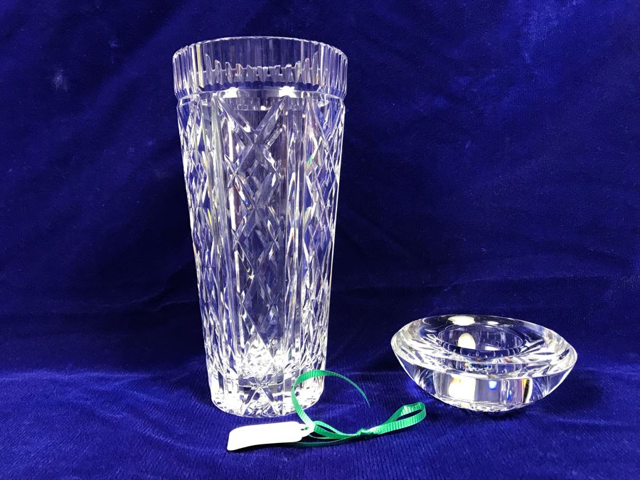 Just Added - Waterford Crystal 8' Vase And Waterford Crystal Votive With Box Retails $308 [Photo 4]