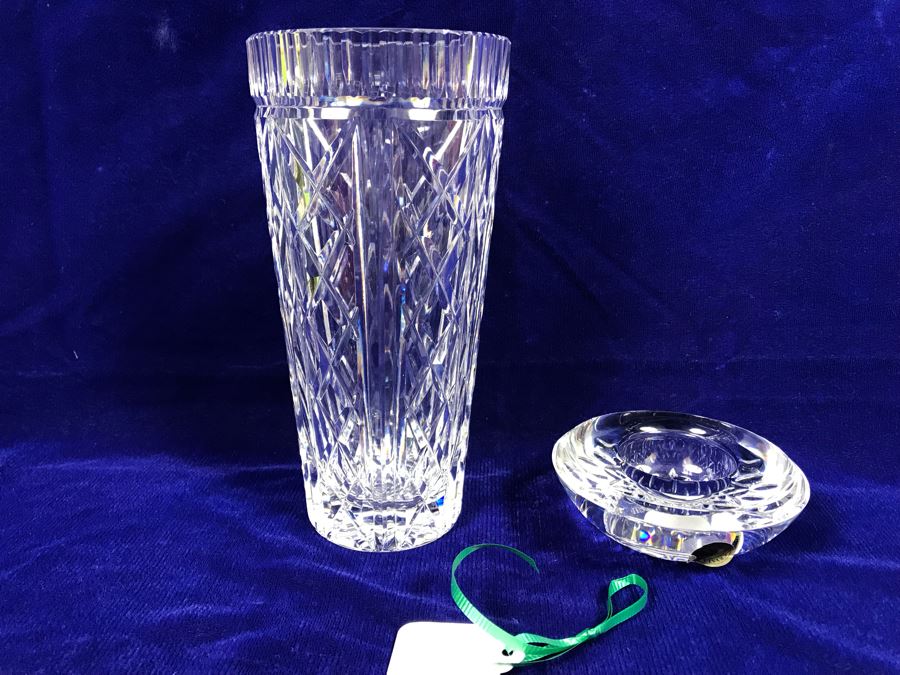 Just Added - Waterford Crystal 8' Vase And Waterford Crystal Votive With Box Retails $308 [Photo 2]