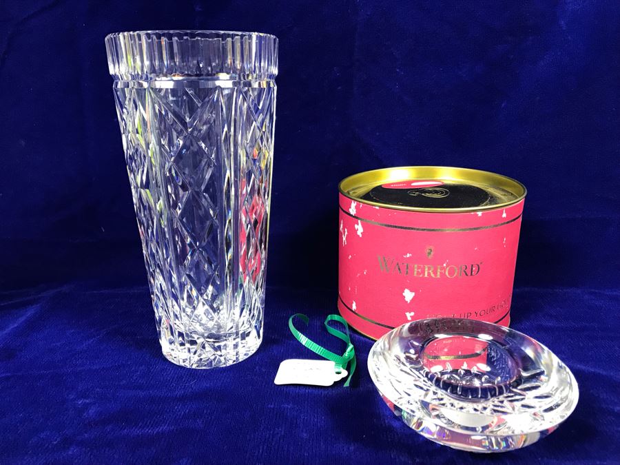 Just Added - Waterford Crystal 8' Vase And Waterford Crystal Votive With Box Retails $308 [Photo 14]