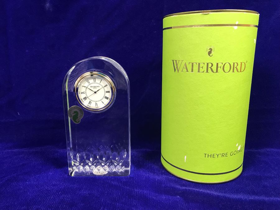 Just Added - Waterford Crystal Lismore Essence Clock With Box Retails $175