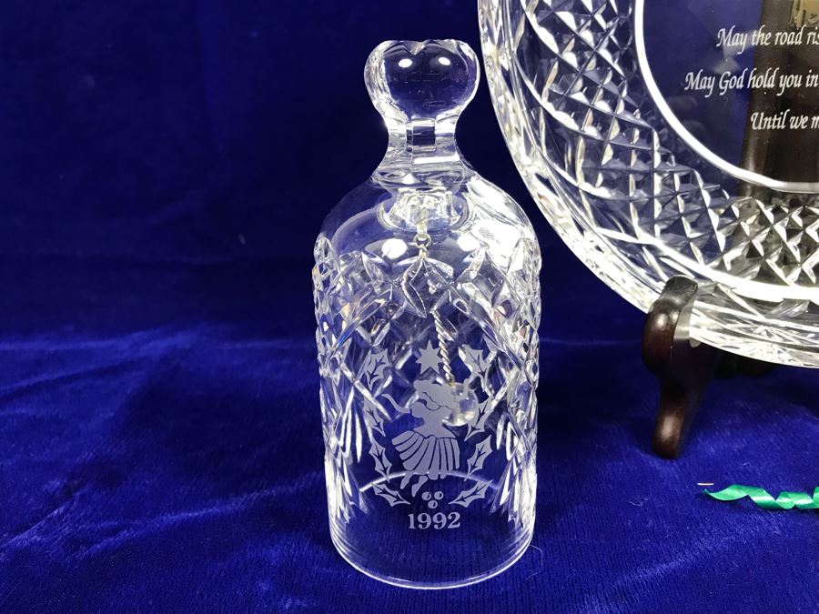 Just Added - Pair Of Waterford Crystal Bells And Galway Crystal Plate And Bell [Photo 9]