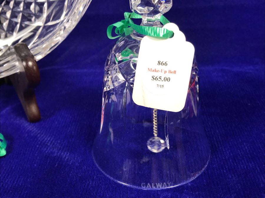 Just Added - Pair Of Waterford Crystal Bells And Galway Crystal Plate And Bell [Photo 13]