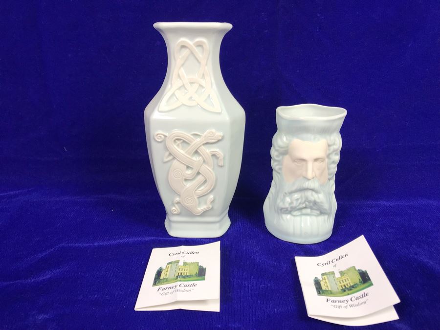 Just Added - Cyril Cullen Of Farney Castle Face Of Shannon Vase And Irish Hound Vase Retails $138 [Photo 1]