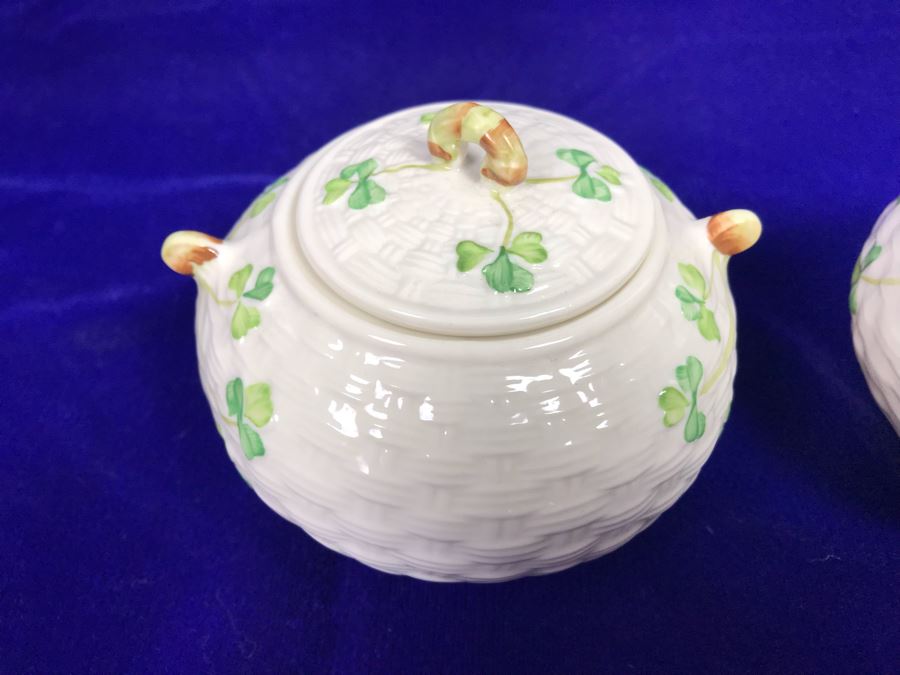 Just Added - Belleek Shamrock Creamer And Sugar Bowl Retails $120 [Photo 4]