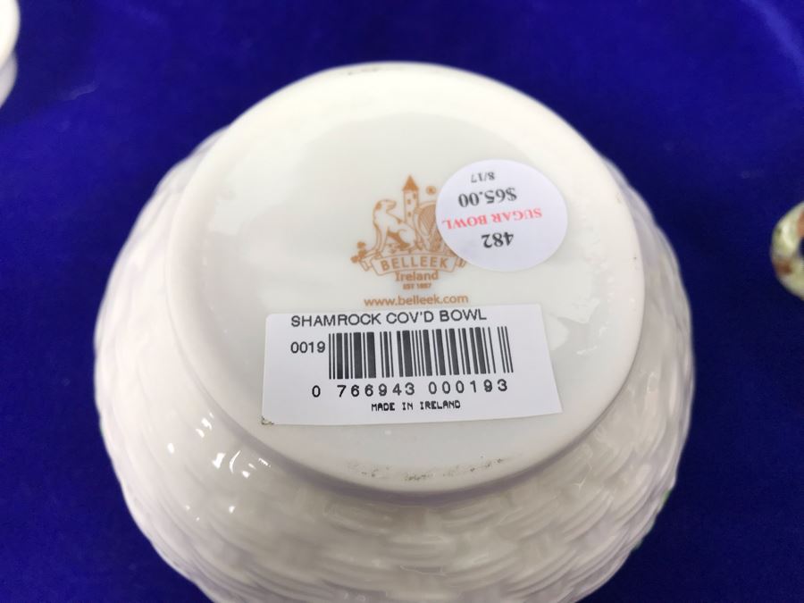 Just Added - Belleek Shamrock Creamer And Sugar Bowl Retails $120 [Photo 7]