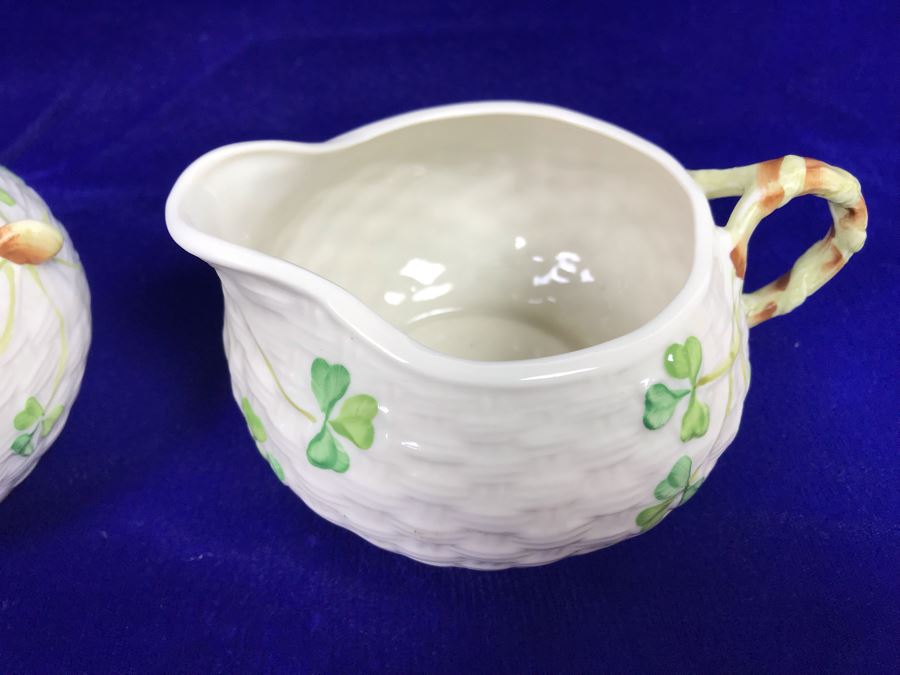 Just Added - Belleek Shamrock Creamer And Sugar Bowl Retails $120 [Photo 5]