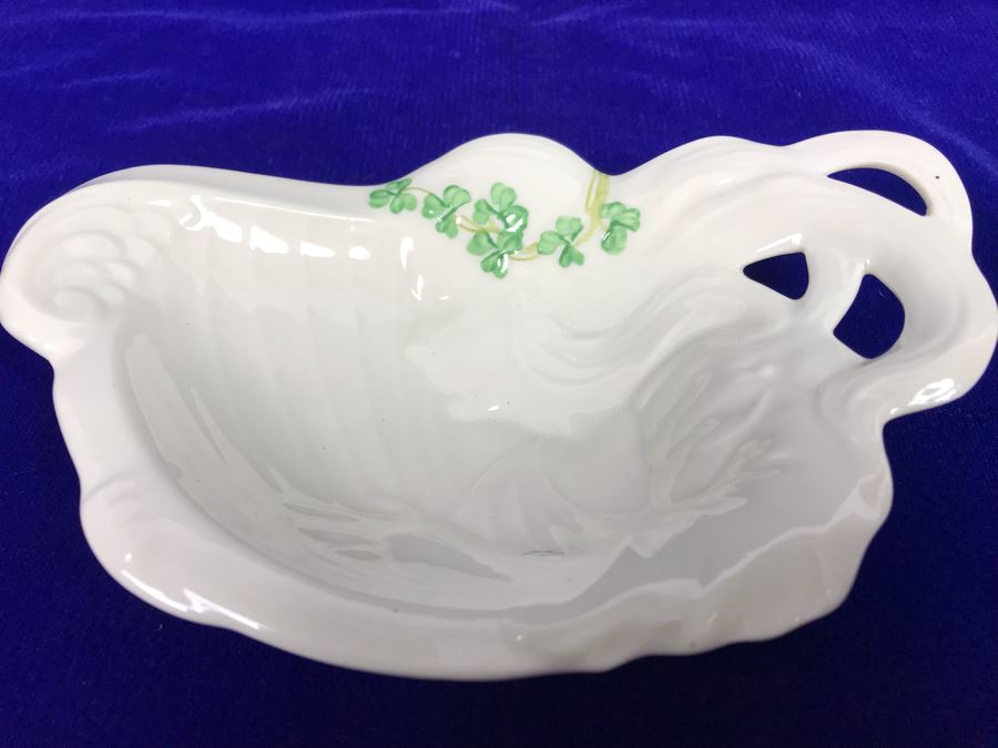 Just Added - Belleek 160th Anniversary Limited Edition Harp Butter Plate (Only 900 Made) [Photo 3]
