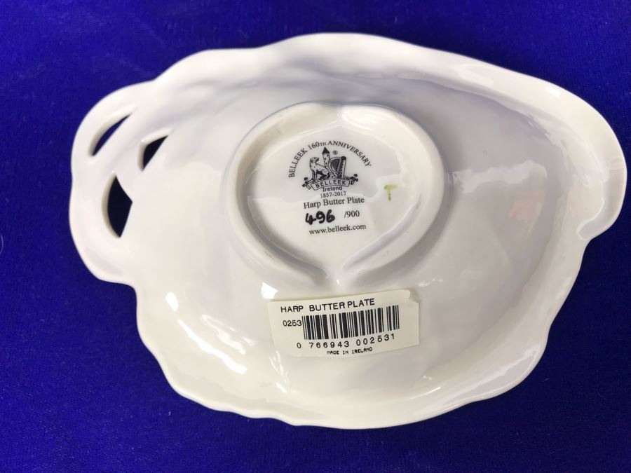 Just Added - Belleek 160th Anniversary Limited Edition Harp Butter Plate (Only 900 Made) [Photo 7]