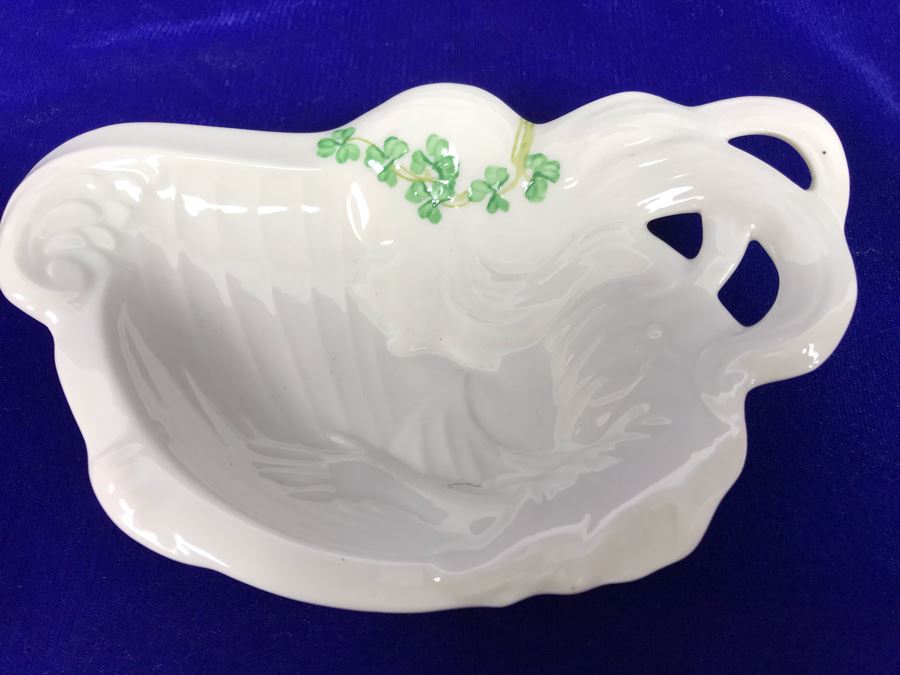 Just Added - Belleek 160th Anniversary Limited Edition Harp Butter Plate (Only 900 Made)