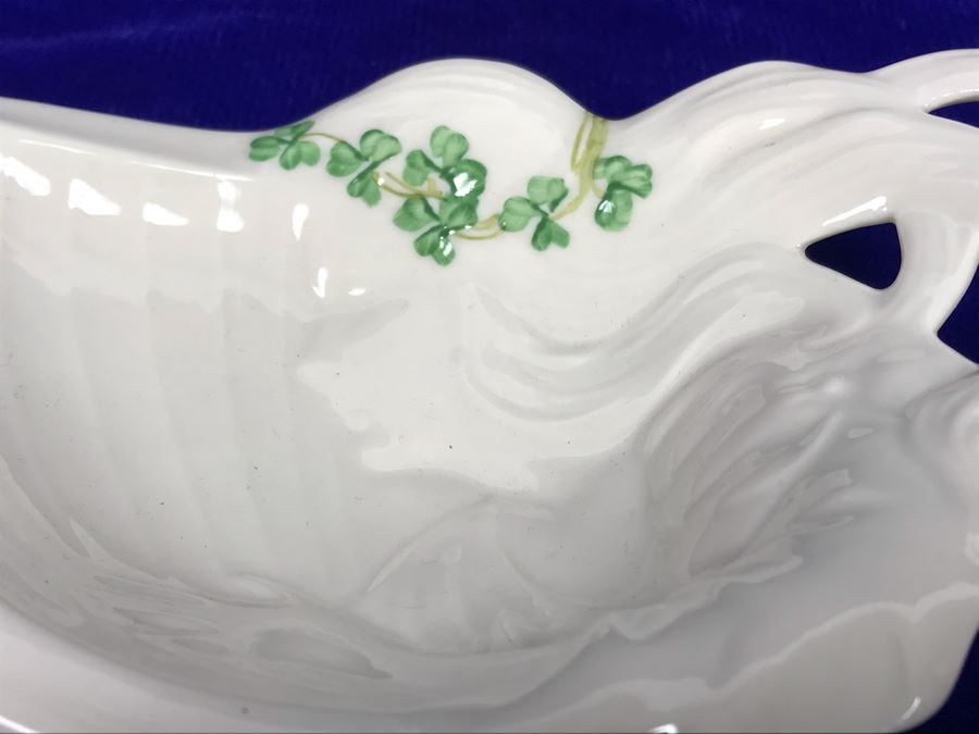 Just Added - Belleek 160th Anniversary Limited Edition Harp Butter Plate (Only 900 Made) [Photo 4]