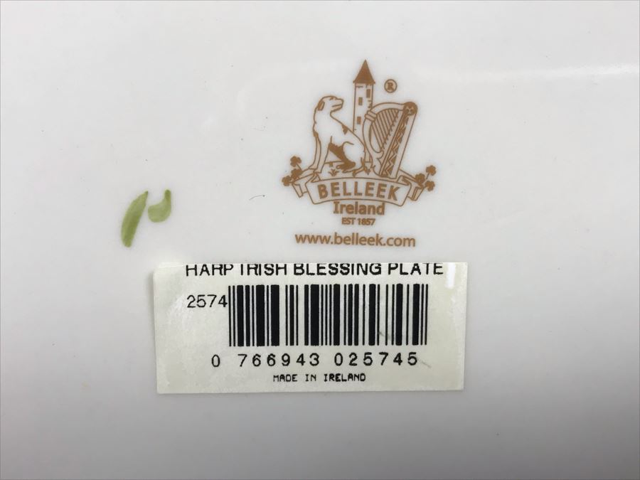 Just Added - Belleek Ireland Mint Tray And Belleek Harp Irish Blessing Plate Retails $120 [Photo 8]