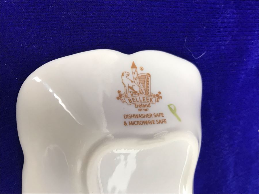 Just Added - Belleek Ireland Mint Tray And Belleek Harp Irish Blessing Plate Retails $120 [Photo 9]