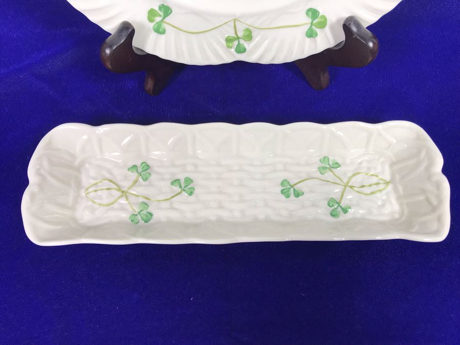 Just Added - Belleek Ireland Mint Tray And Belleek Harp Irish Blessing Plate Retails $120 [Photo 4]