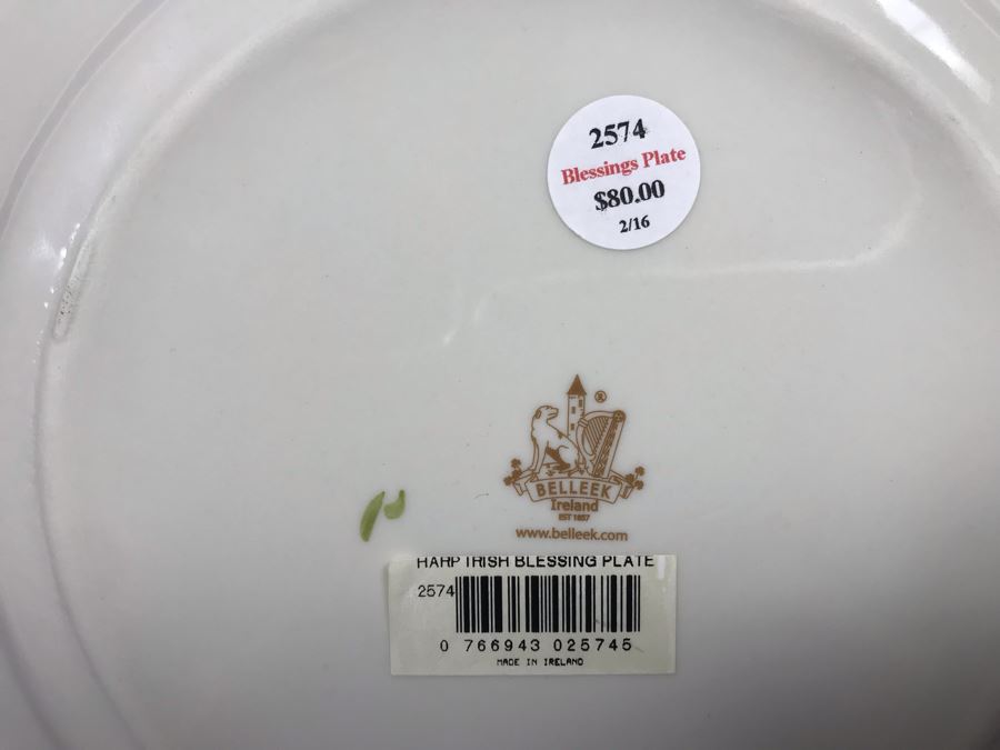 Just Added - Belleek Ireland Mint Tray And Belleek Harp Irish Blessing Plate Retails $120 [Photo 7]
