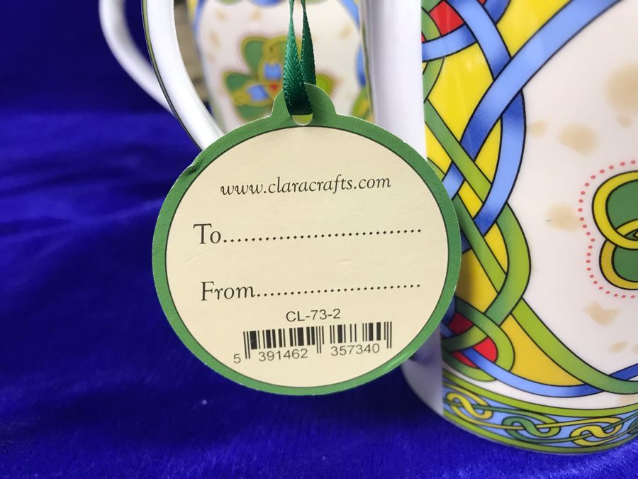 Just Added - Set Of (8) Clara Irish Weave New Bone China Coffee Mugs Retails $120 [Photo 5]