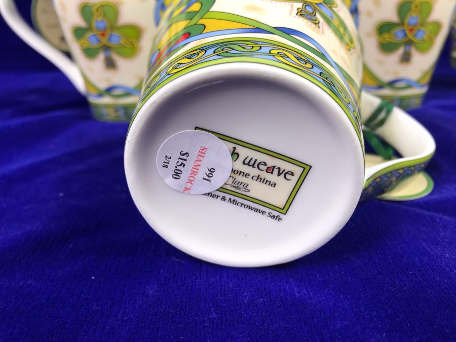 Just Added - Set Of (8) Clara Irish Weave New Bone China Coffee Mugs Retails $120 [Photo 6]