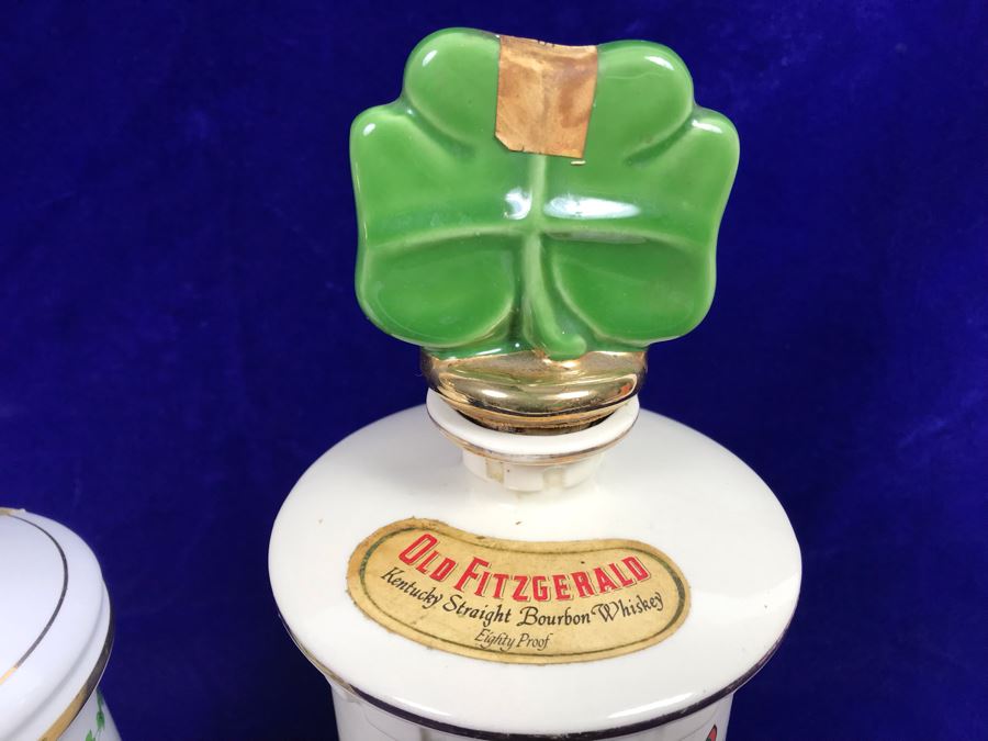 Just Added - Pair Of Vintage Old Fitzgerald Irish Charm Kentucky Whiskey Bottles Retails $100 [Photo 3]