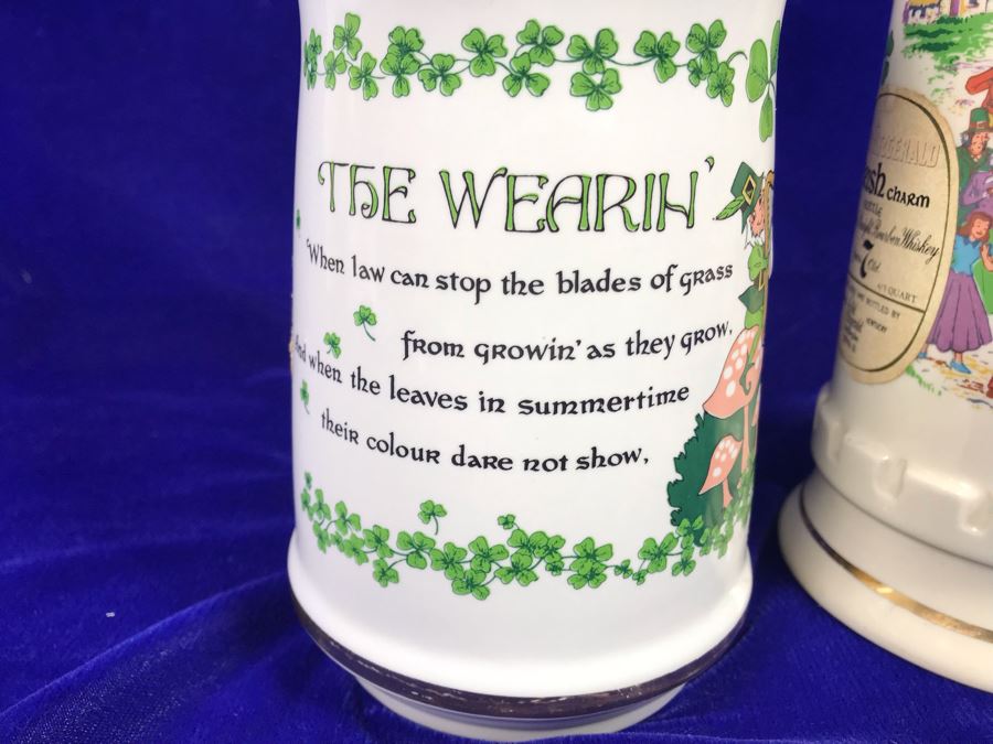 Just Added - Pair Of Vintage Old Fitzgerald Irish Charm Kentucky Whiskey Bottles Retails $100 [Photo 16]