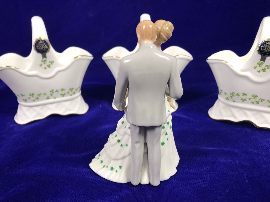 Just Added - (3) Royal Tara Fine Bone Irish China Trellis Baskets And Cosmos Cake Topper Retails $206 [Photo 5]