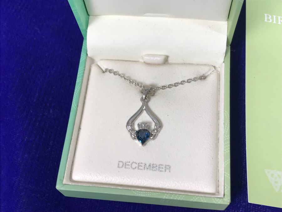 Just Added - Tara Ireland Claddagh Birthstone Collection Necklaces Crafted By Solvar Jan-Dec - 12 Necklaces Retails $420 [Photo 15]