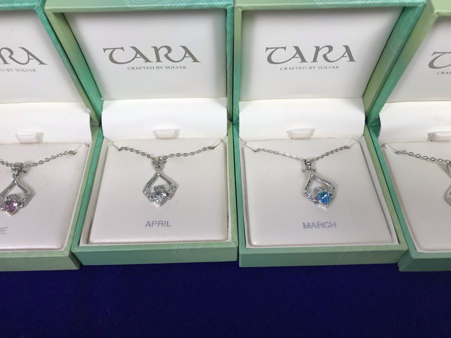 Just Added - Tara Ireland Claddagh Birthstone Collection Necklaces Crafted By Solvar Various Months - 18 Necklaces Retails $630 [Photo 12]