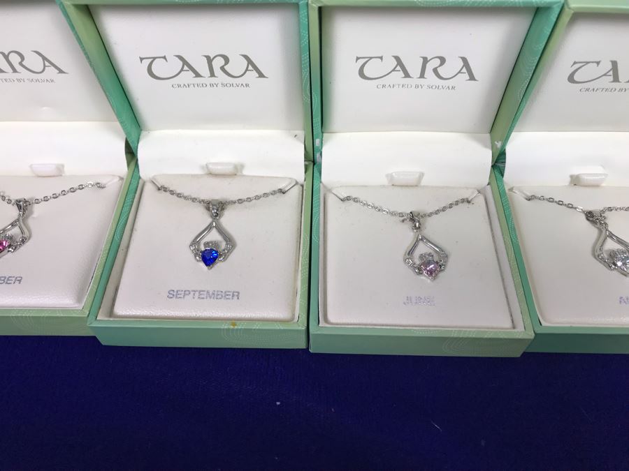 Just Added - Tara Ireland Claddagh Birthstone Collection Necklaces Crafted By Solvar Various Months - 18 Necklaces Retails $630 [Photo 13]