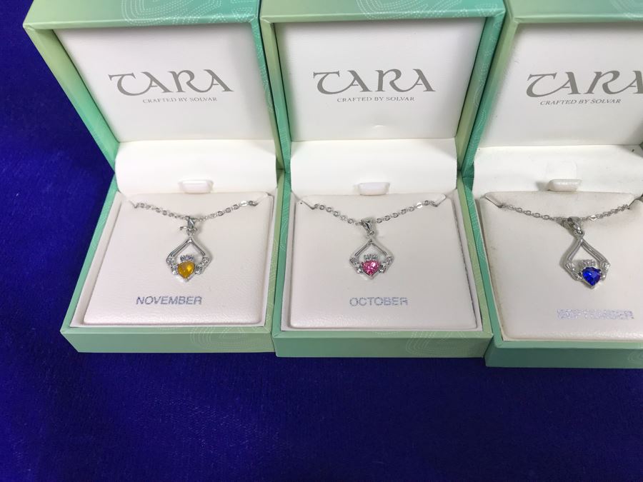 Just Added - Tara Ireland Claddagh Birthstone Collection Necklaces Crafted By Solvar Various Months - 18 Necklaces Retails $630 [Photo 14]