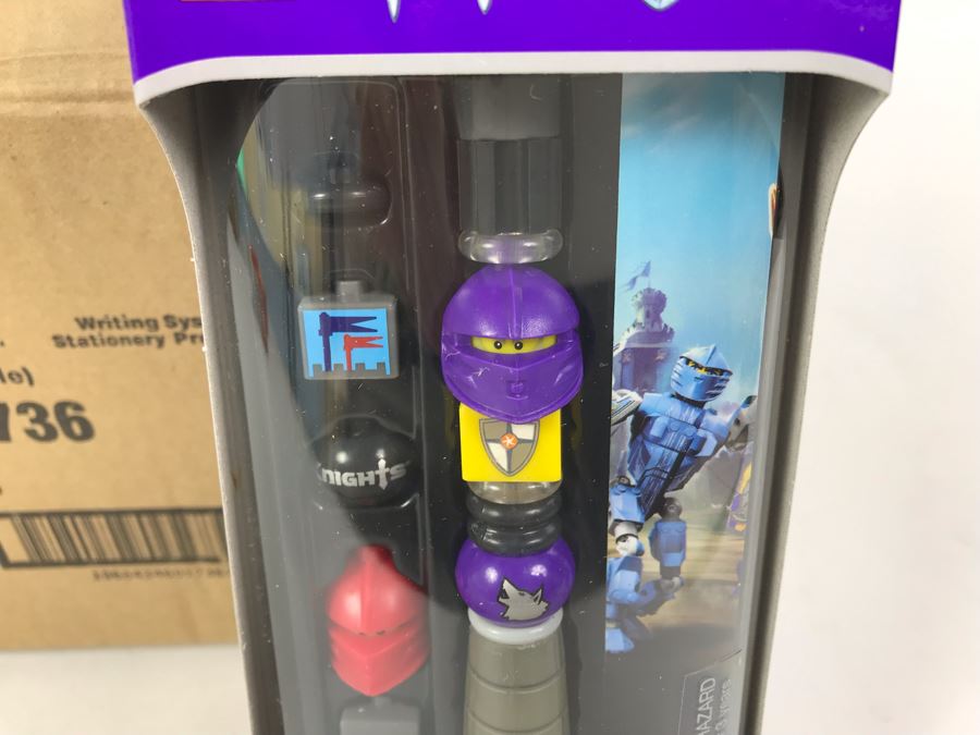 New 2004 LEGO Knights Kingdom Danju/Santis Purple Writing System Pens By The CDM Company - 6 Pens [Photo 5]