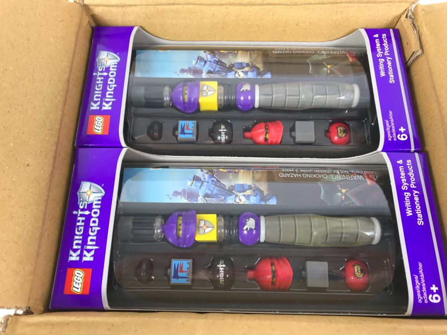 New 2004 LEGO Knights Kingdom Danju/Santis Purple Writing System Pens By The CDM Company - 6 Pens [Photo 4]