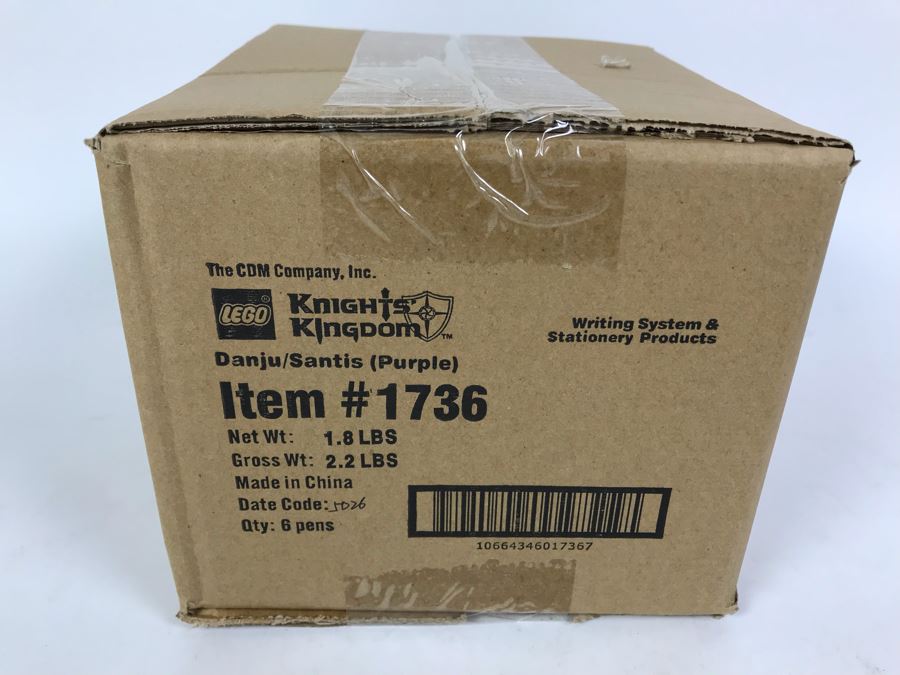 Sealed Box Of New 2004 LEGO Knights Kingdom Danju/Santis Purple Writing System Pens By The CDM Company - 6 Pens [Photo 4]