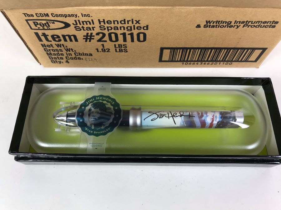 New Jimi Hendrix Star Spangled Banner Limited Edition Individually Numbered Collectible Memorabilia Pod Pens - 4 Pens [Photo 1]