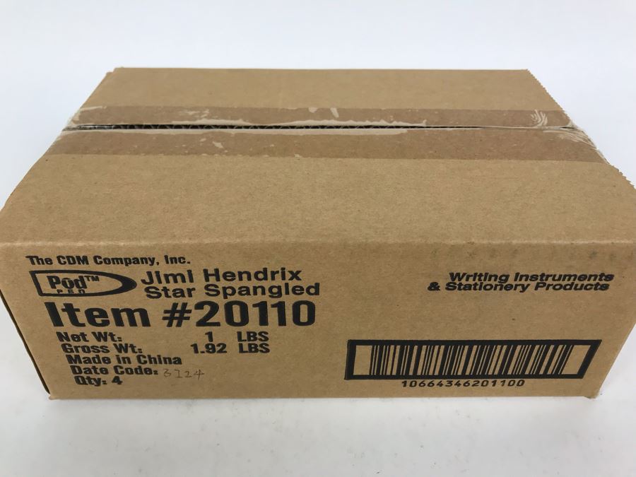 Sealed Box Of New Jimi Hendrix Star Spangled Banner Limited Edition Individually Numbered Collectible Memorabilia Pod Pens - 4 Pens [Photo 3]