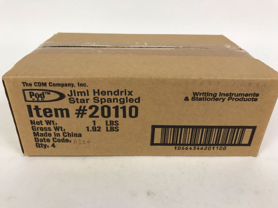 Sealed Box Of New Jimi Hendrix Star Spangled Banner Limited Edition Individually Numbered Collectible Memorabilia Pod Pens - 4 Pens [Photo 2]