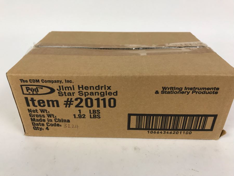 Sealed Box Of New Jimi Hendrix Star Spangled Banner Limited Edition Individually Numbered Collectible Memorabilia Pod Pens - 4 Pens [Photo 2]