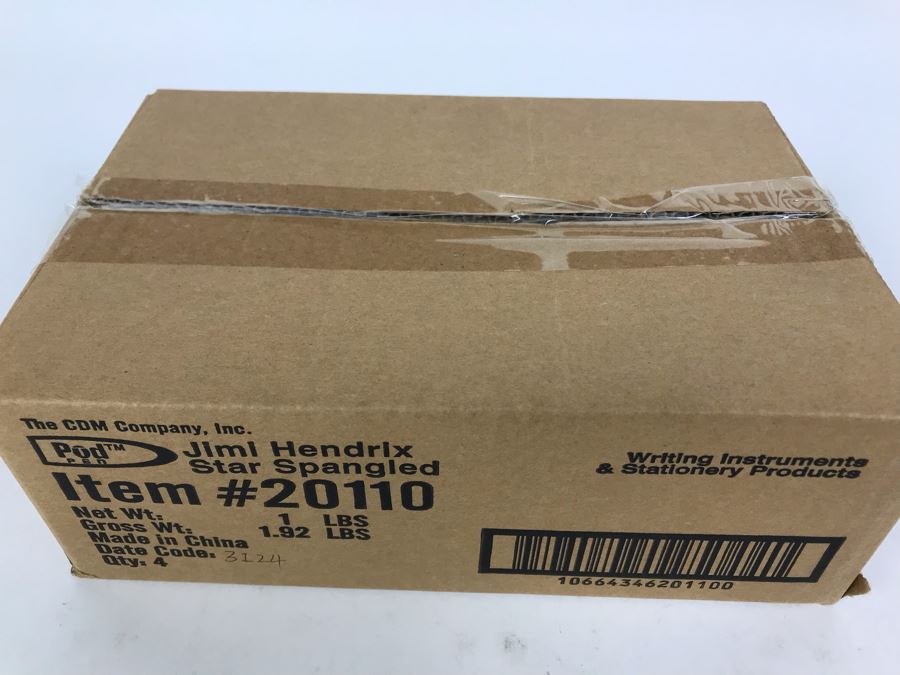 Sealed Box Of New Jimi Hendrix Star Spangled Banner Limited Edition Individually Numbered Collectible Memorabilia Pod Pens - 4 Pens [Photo 3]