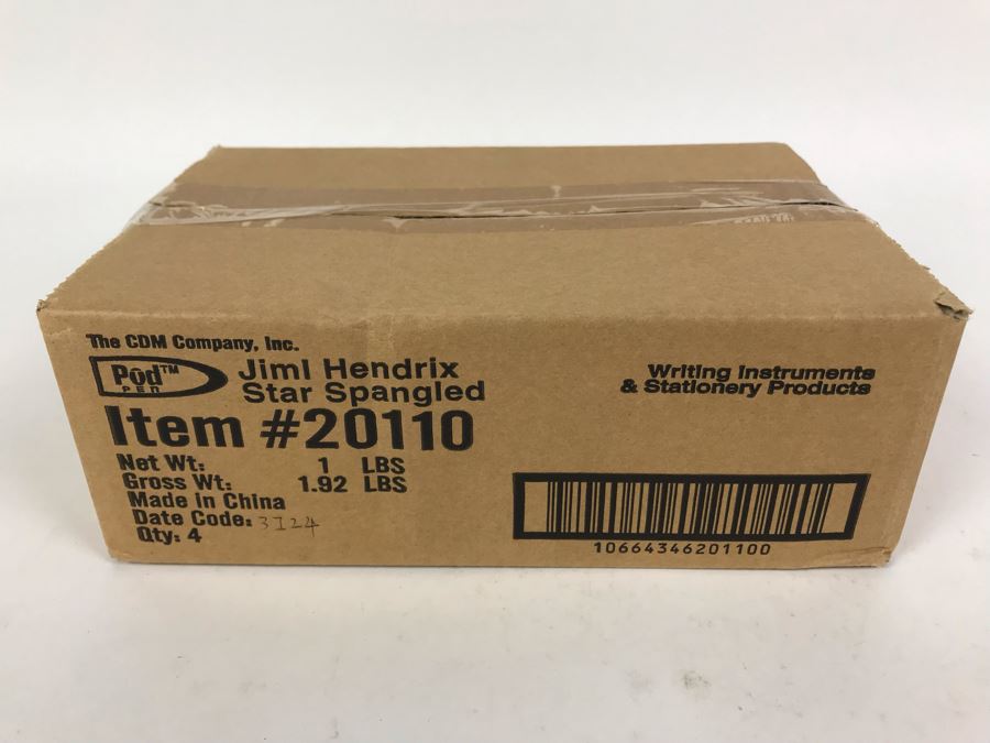 Sealed Box Of New Jimi Hendrix Star Spangled Banner Limited Edition Individually Numbered Collectible Memorabilia Pod Pens - 4 Pens [Photo 2]