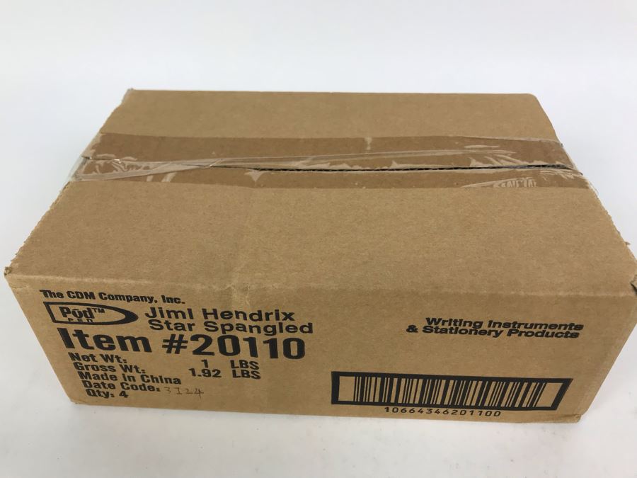 Sealed Box Of New Jimi Hendrix Star Spangled Banner Limited Edition Individually Numbered Collectible Memorabilia Pod Pens - 4 Pens [Photo 3]