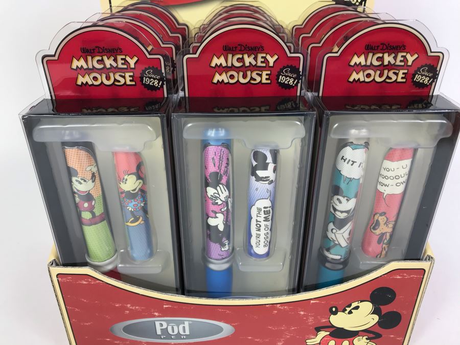 New 2004 Disney Vintage Mickey Mouse Limited Edition Individually Numbered Collectible Memorabilia Pod Pens Merchandiser Store Display By The CDM Company - 12 Pens [Photo 5]