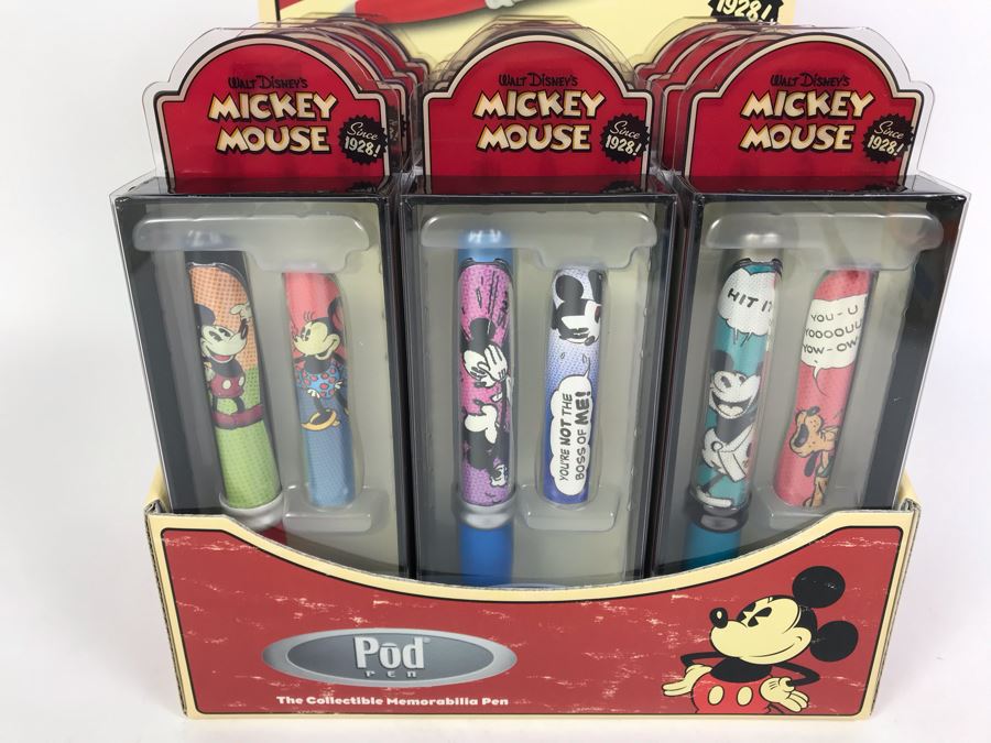 New 2004 Disney Vintage Mickey Mouse Limited Edition Individually Numbered Collectible Memorabilia Pod Pens Merchandiser Store Display By The CDM Company - 12 Pens [Photo 3]