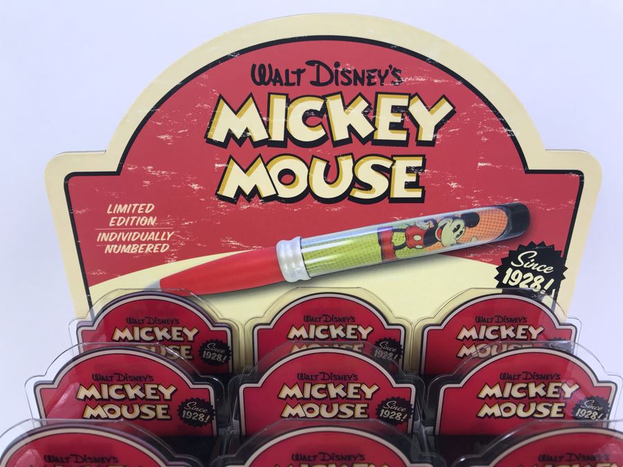 New 2004 Disney Vintage Mickey Mouse Limited Edition Individually Numbered Collectible Memorabilia Pod Pens Merchandiser Store Display By The CDM Company - 12 Pens [Photo 4]