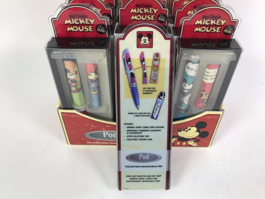 New 2004 Disney Vintage Mickey Mouse Limited Edition Individually Numbered Collectible Memorabilia Pod Pens Merchandiser Store Display By The CDM Company - 12 Pens [Photo 11]