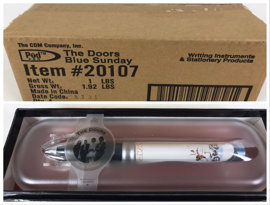 Sealed Box Of New The Doors Blue Sunday Limited Edition Individually Numbered Collectible Memorabilia Pod Pens - 4 Pens [Photo 1]