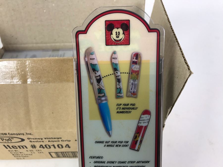 New 2004 Disney Vintage Mickey Mouse Limited Edition Individually Numbered Collectible Memorabilia Pod Pens By The CDM Company - 4 Pens [Photo 6]