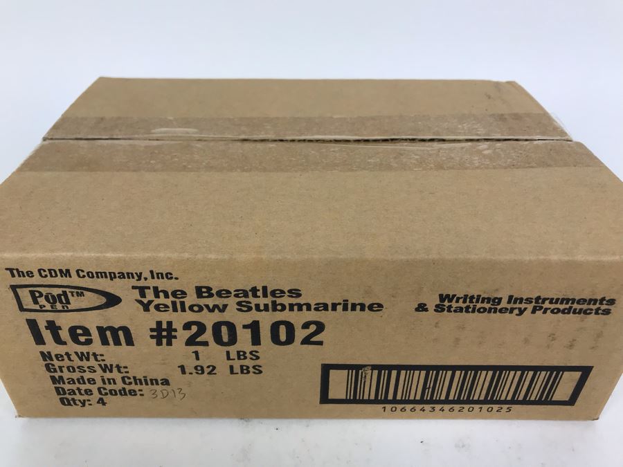 Sealed Box Of New The Beatles Yellow Submarine Limited Edition Individually Numbered Collectible Memorabilia Pod Pens By The CDM Company - 4 Pens [Photo 3]